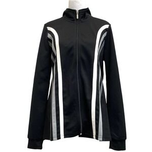 Masseys Vintage Black Gray Striped Bowling Jacket Retro Style